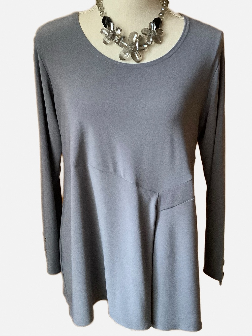 Sympli Gray Jersey Asymmetrical Hem Tunic Top 8